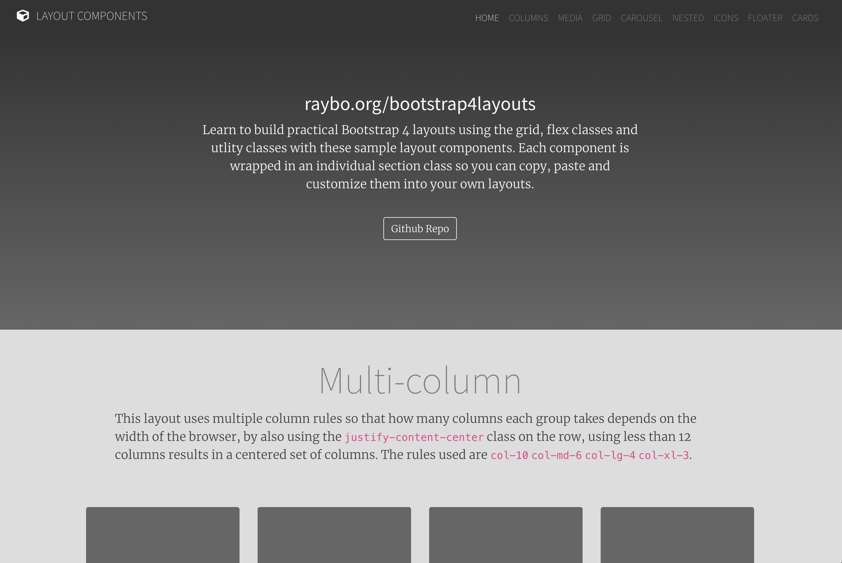 Bootstrap 4 Layouts