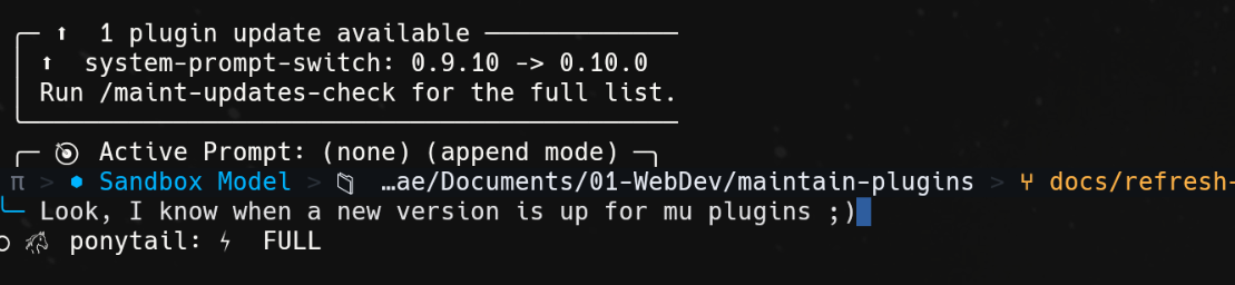 Session-start notice naming stale plugins