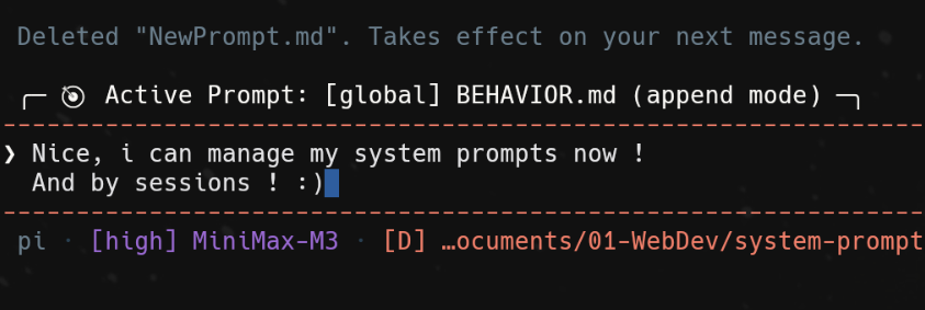 Active prompt banner