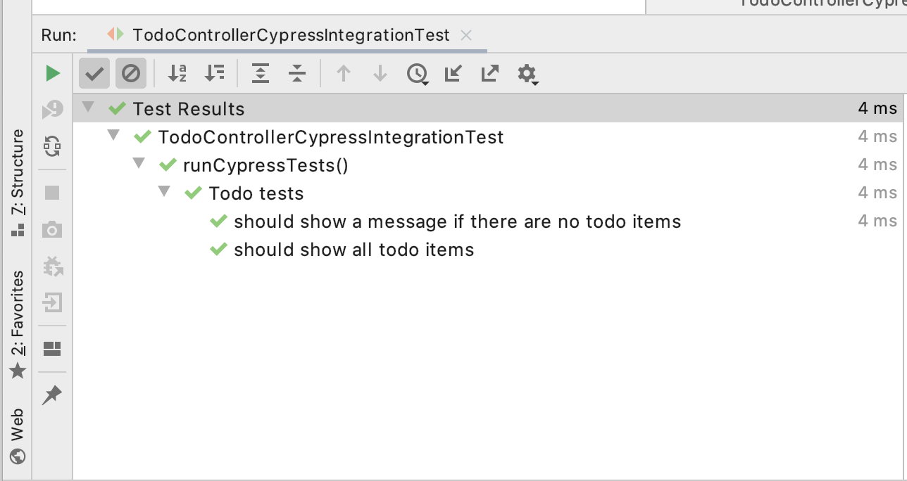 Cypress tests in JUnit with IntelliJ