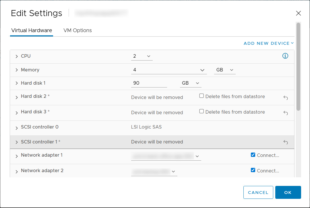 Detach RDM Disk in VMware