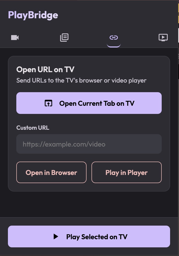 Open URL options