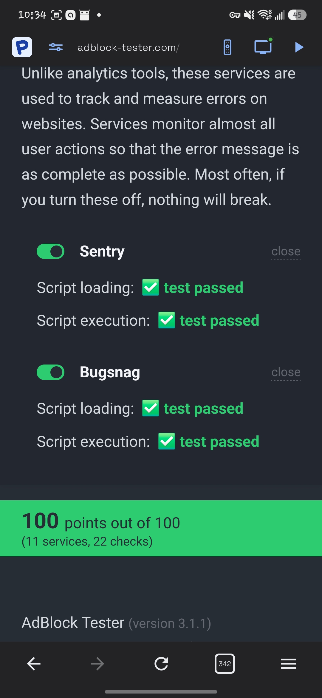 Built-in browser with cast
