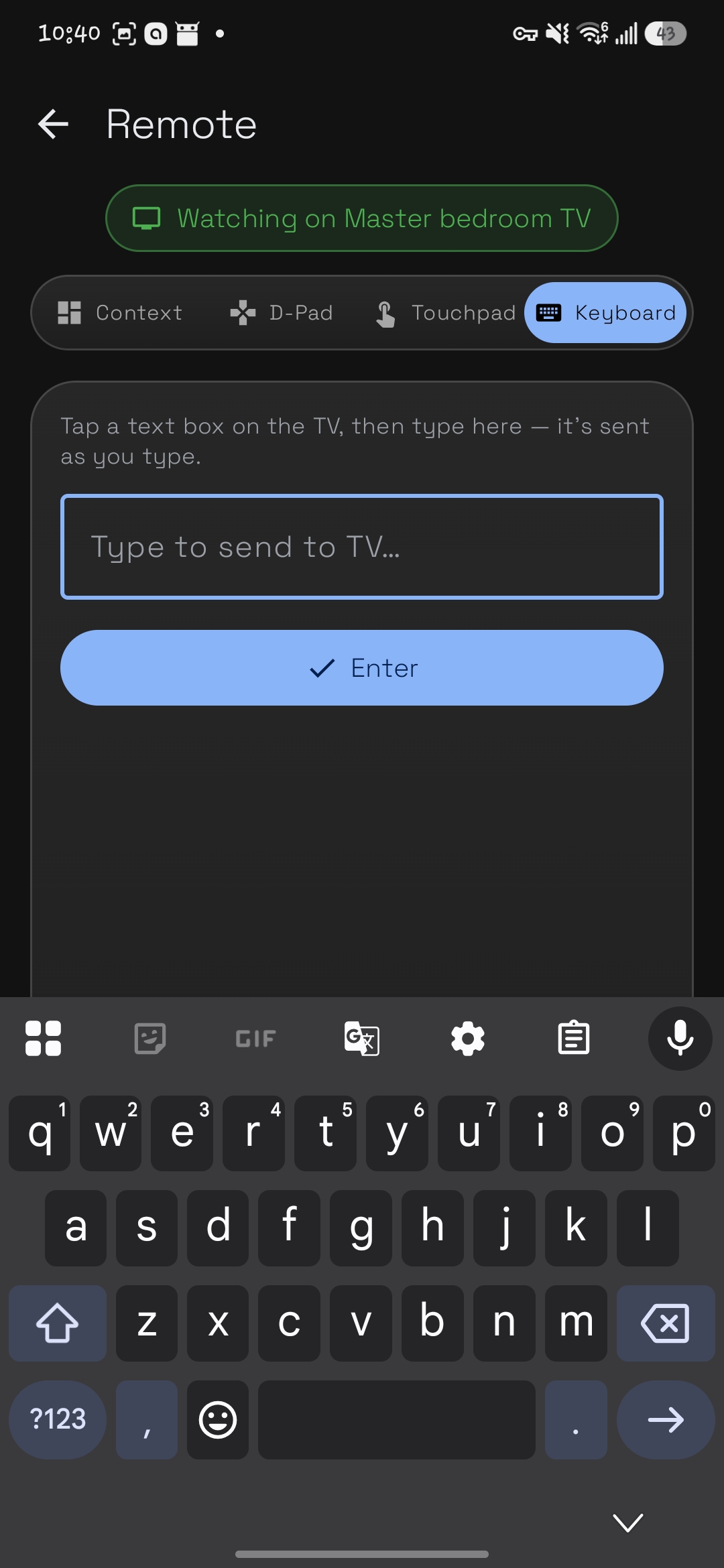 Keyboard input mode