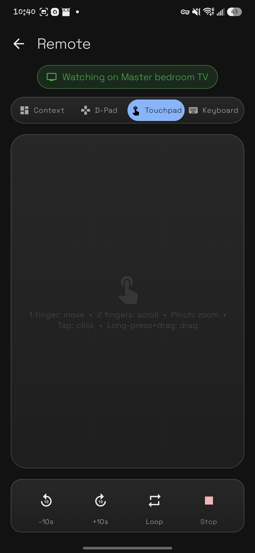 Touchpad mode