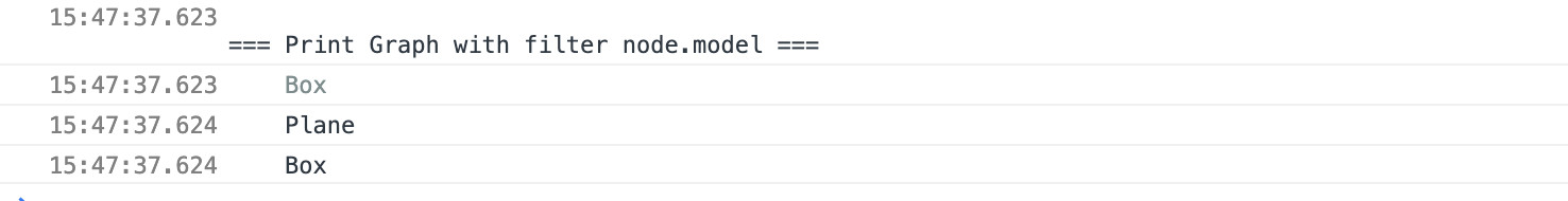 Graph filter with node.model console