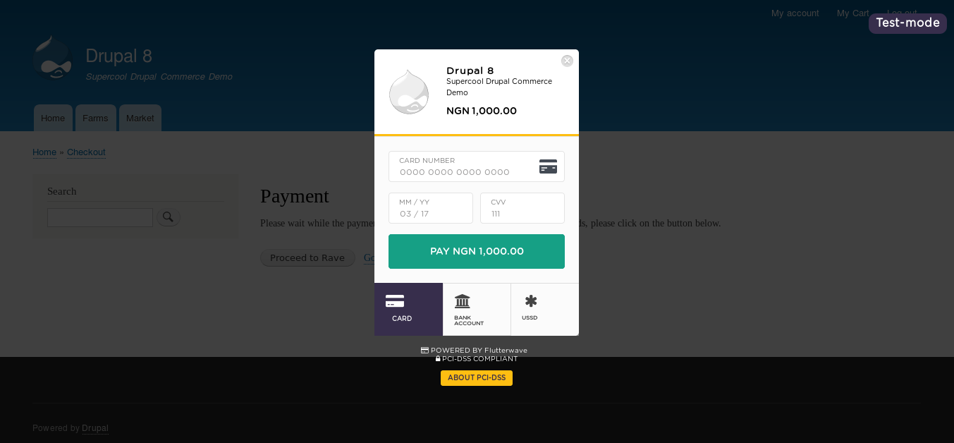 Showing Card Payment
