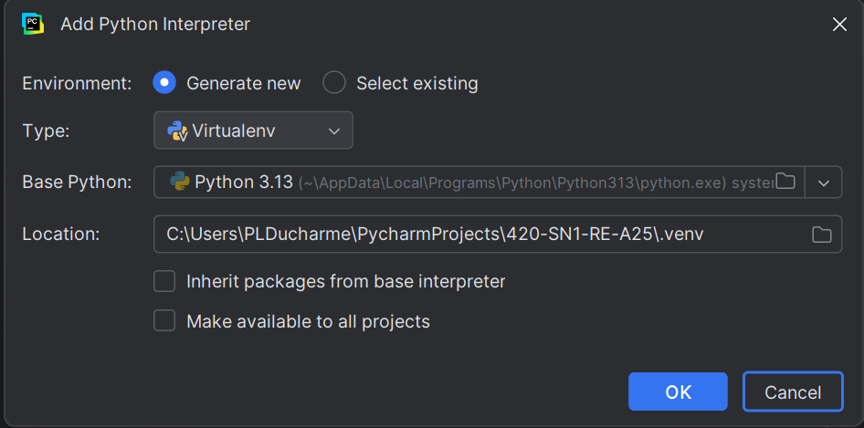 Choisir la version de Python
