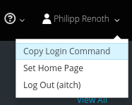 openshift copy login command