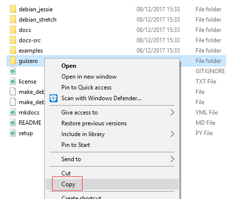 Copy the guizero folder