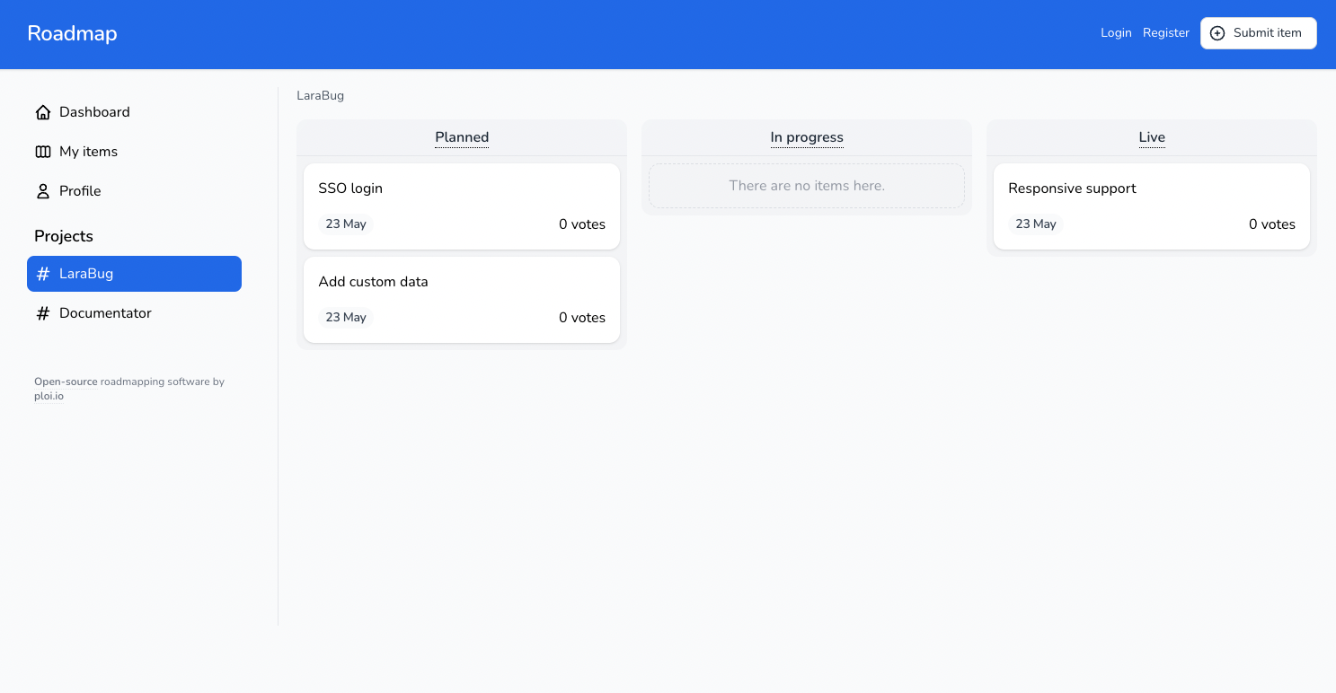 Roadmap screenshot