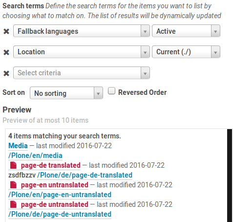 Querystring selection with Language fallback and (optional) location.