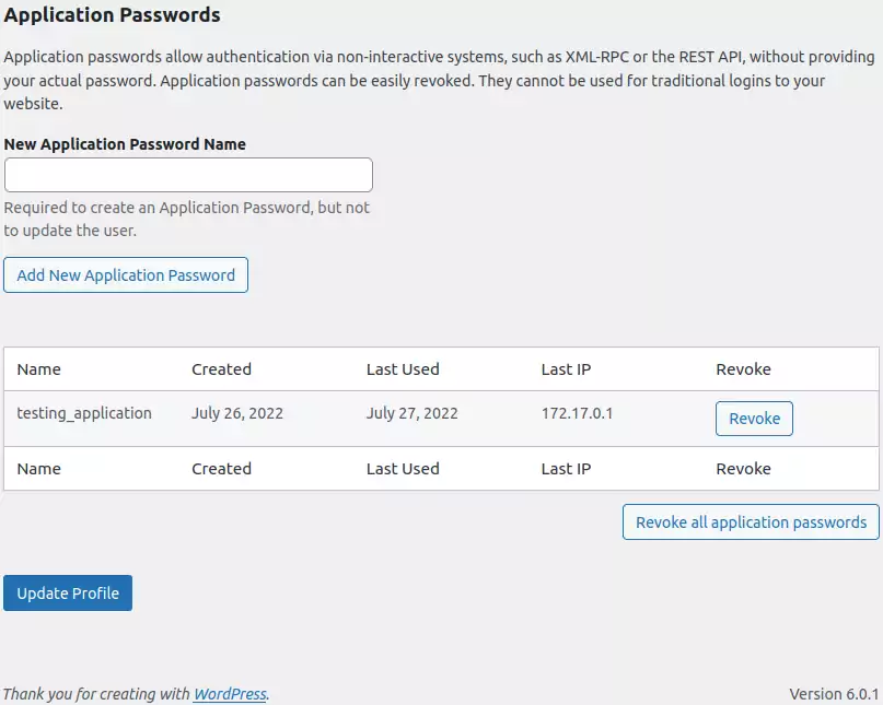 application passwords