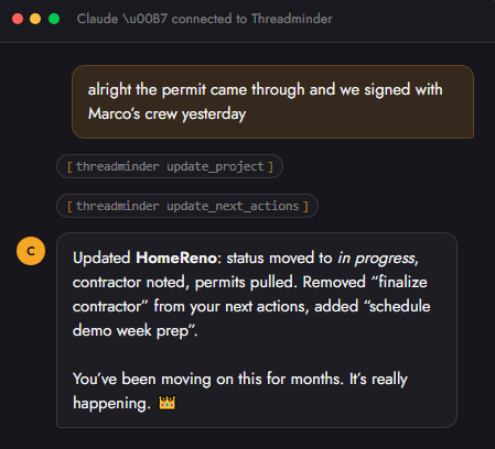 Update Next Actions