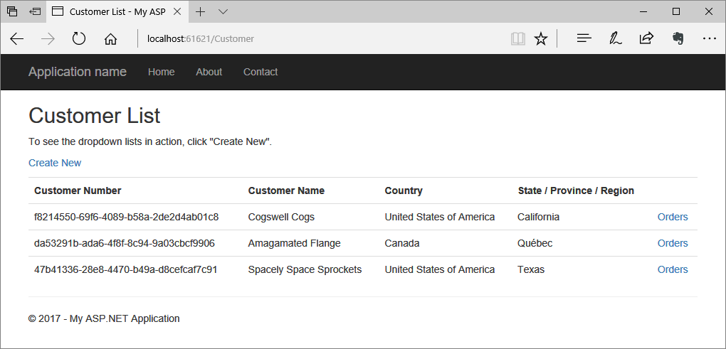 BlipBinding Customer/Index view