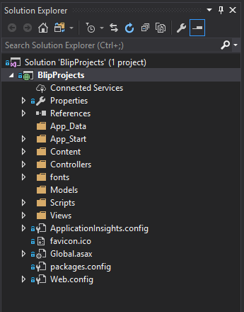 Visual Studio solution explorer single project