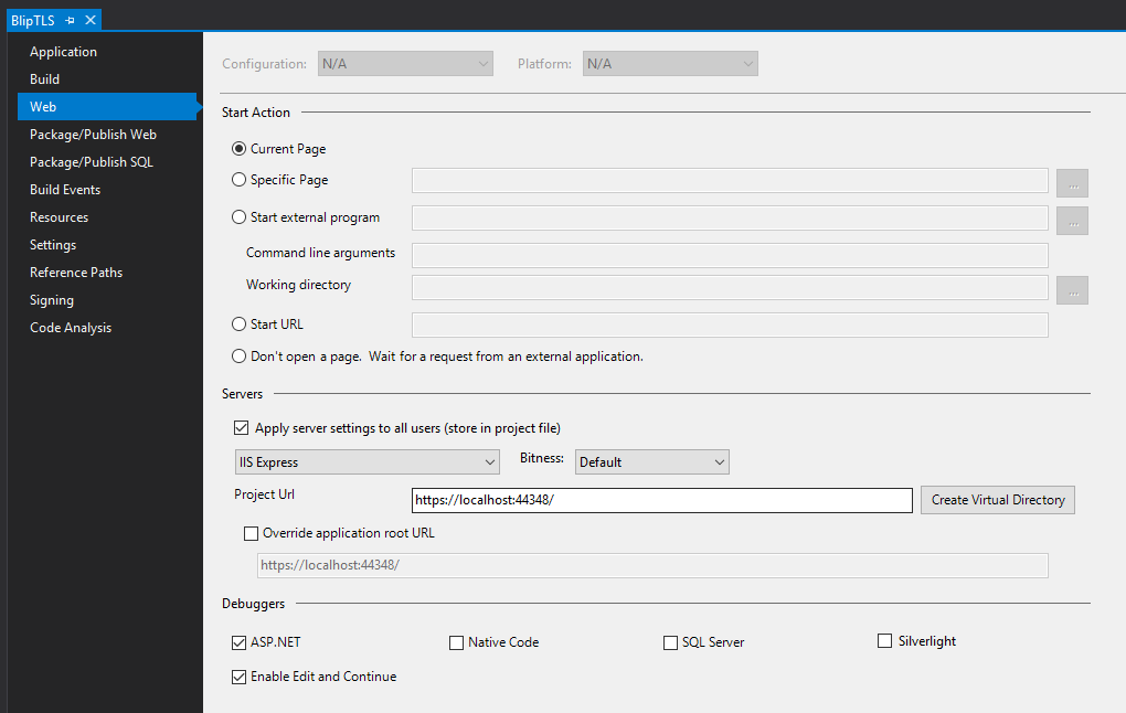 Visual Studio Project Properties