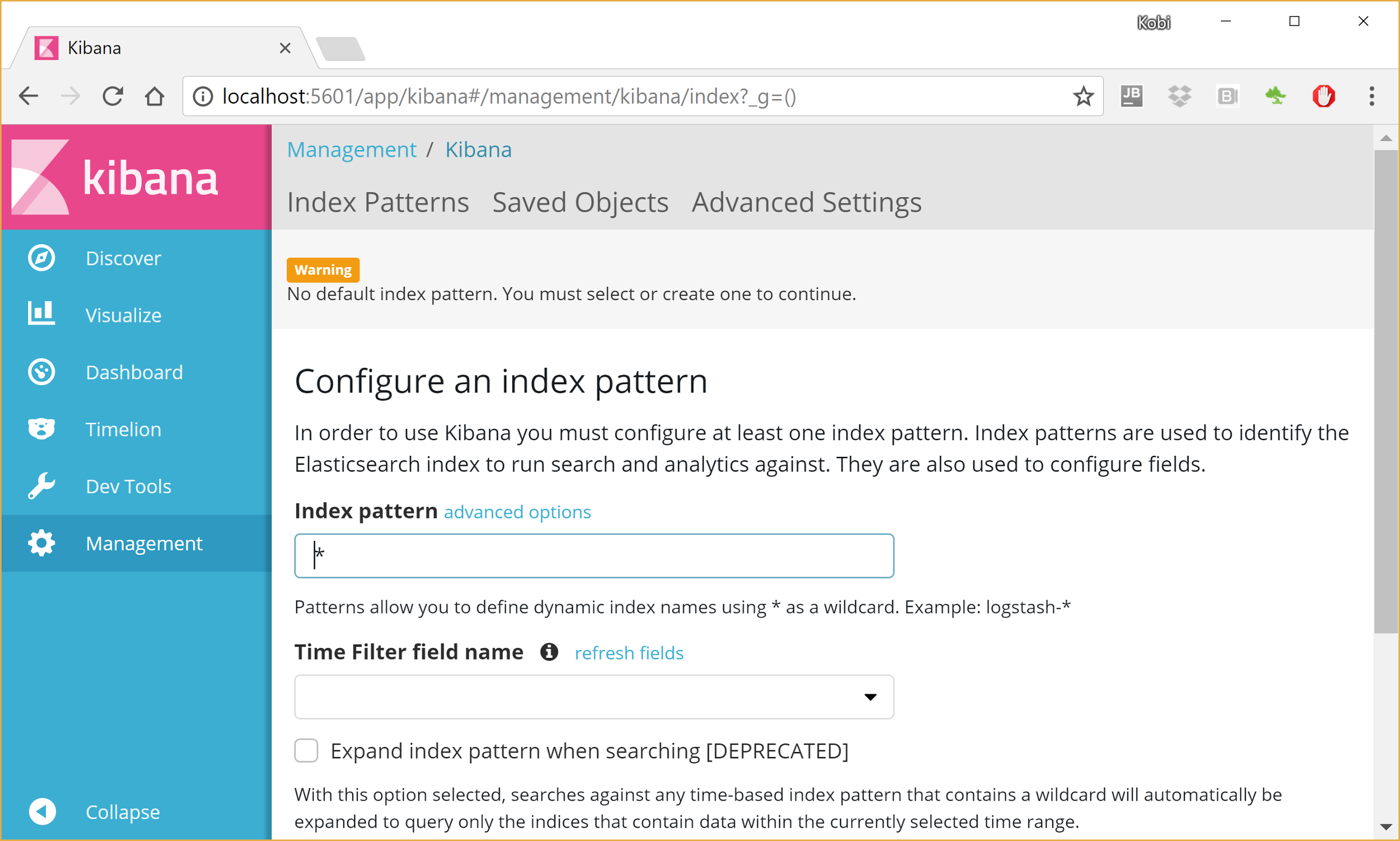 Kibana Web UI