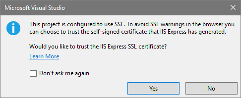 Visual studio отключить ssl