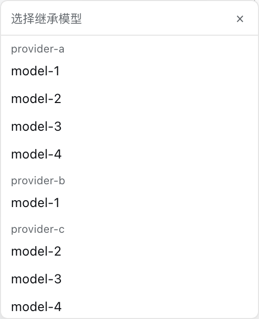 Model picker popover