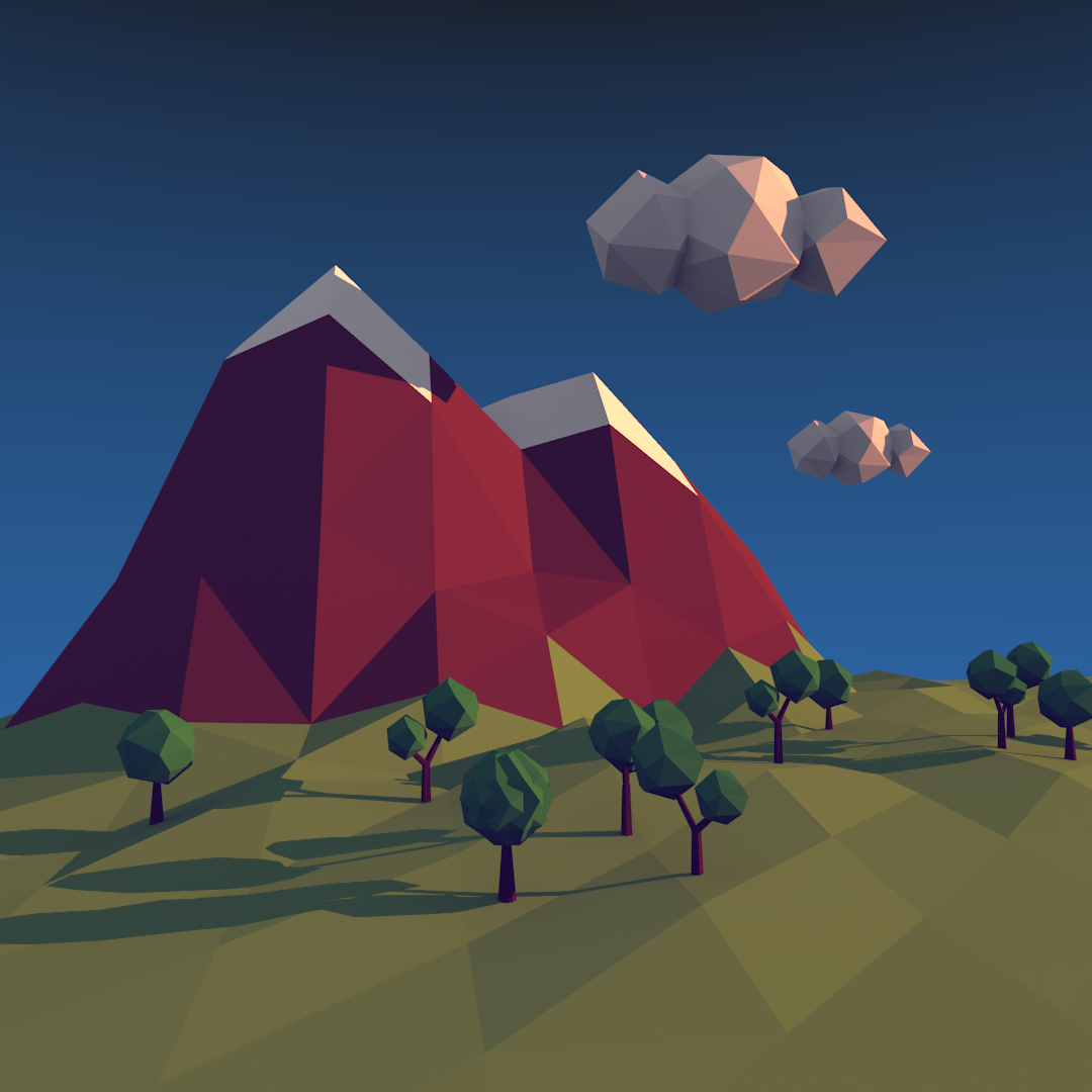 Flat Mountain Render