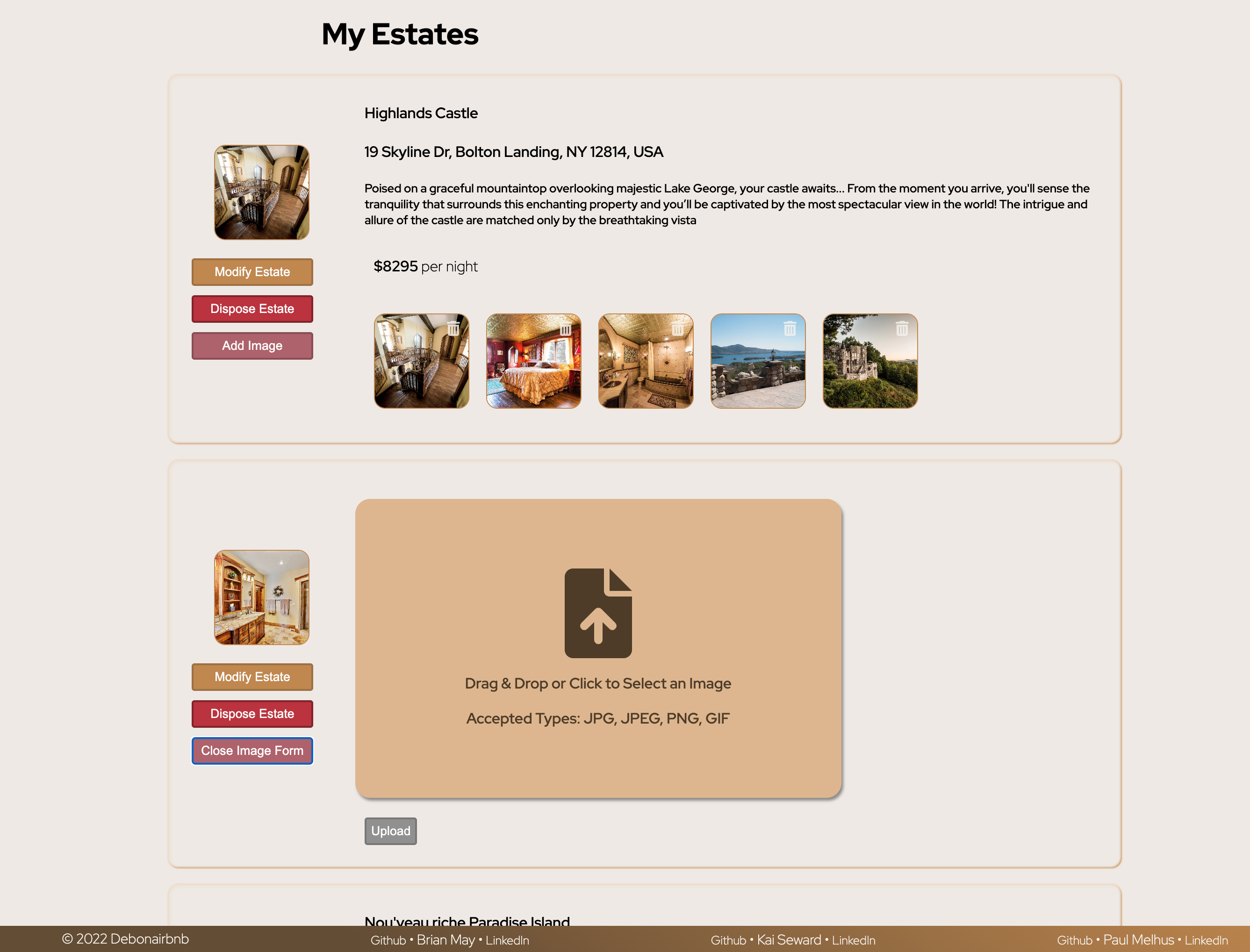 My Estates Page