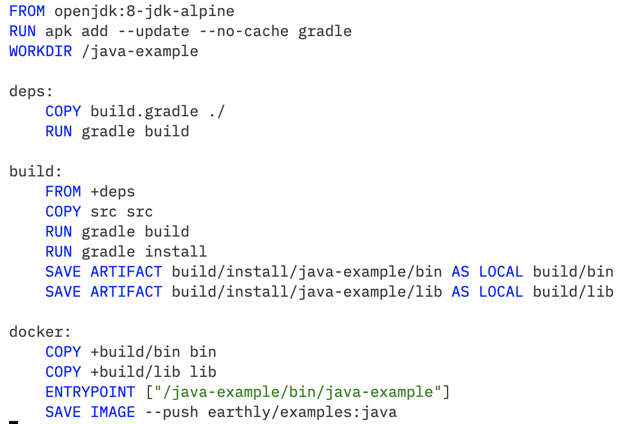 Earthfile syntax