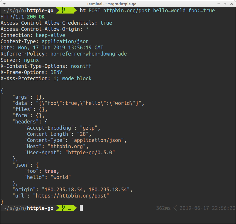 httpie-go screenshot