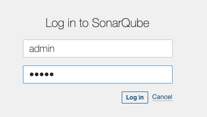 SonarQube login page