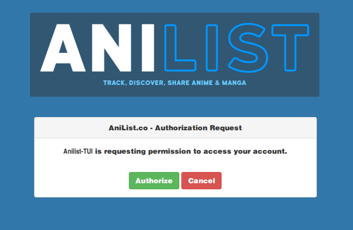 AniList-TUI Authorization