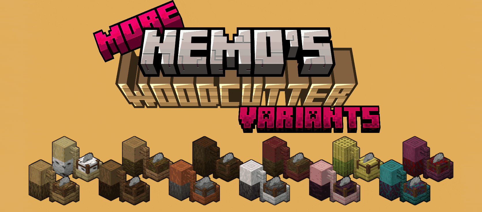 Title of "More Nemo's Woodcutter Variants" and gif-Animation of all the different variants below