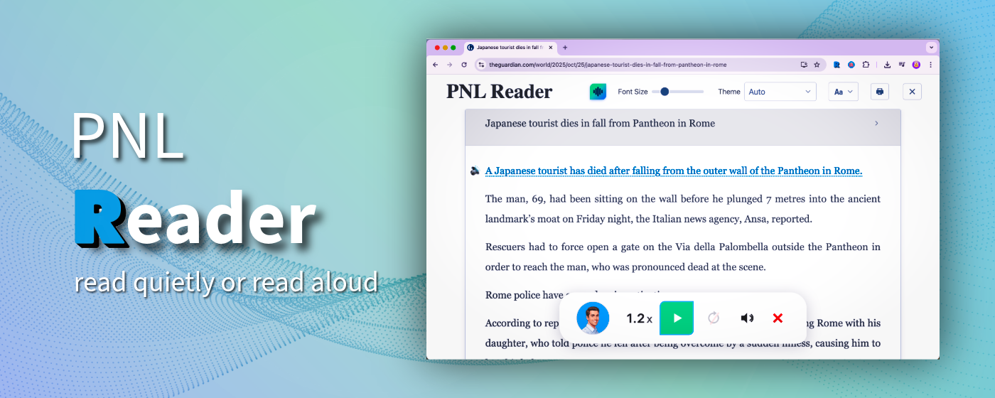 The promo banner for PNL Reader