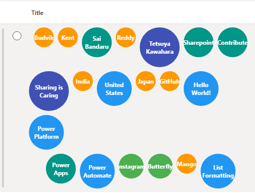 Bubble Chart Column Formatting preview