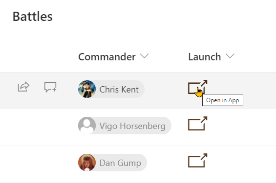 Launch Power App Button preview