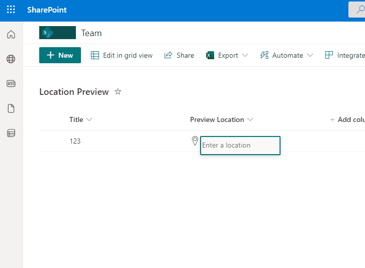 Location Bing Maps preview