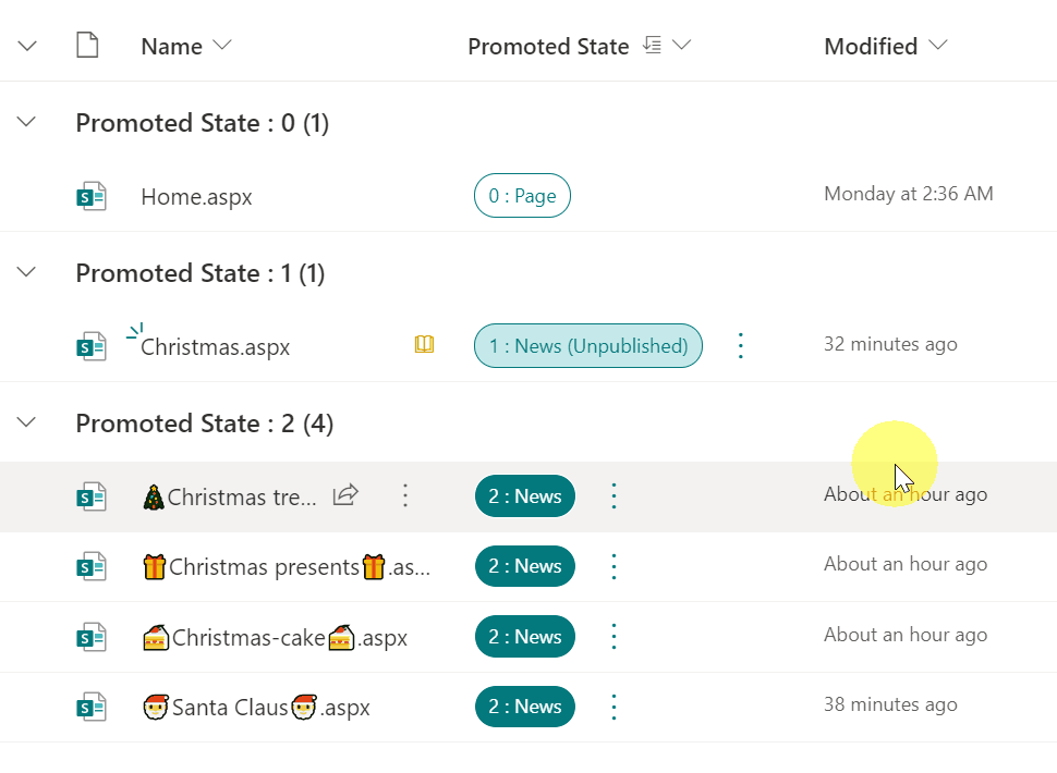 Demote News to Site Page preview
