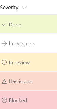 Conditional Text Formatting (Severity) preview