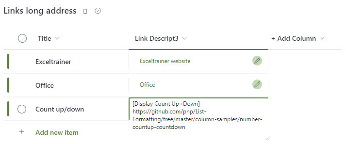 Hyperlink long addresses preview