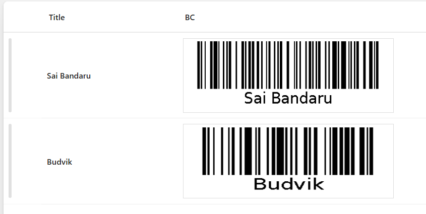 Bar Code Row Formatter preview