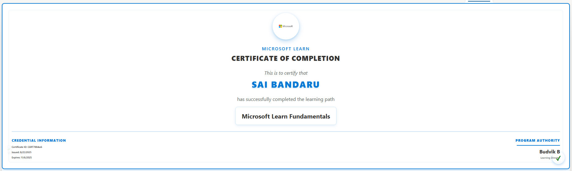 Certificate Card preview