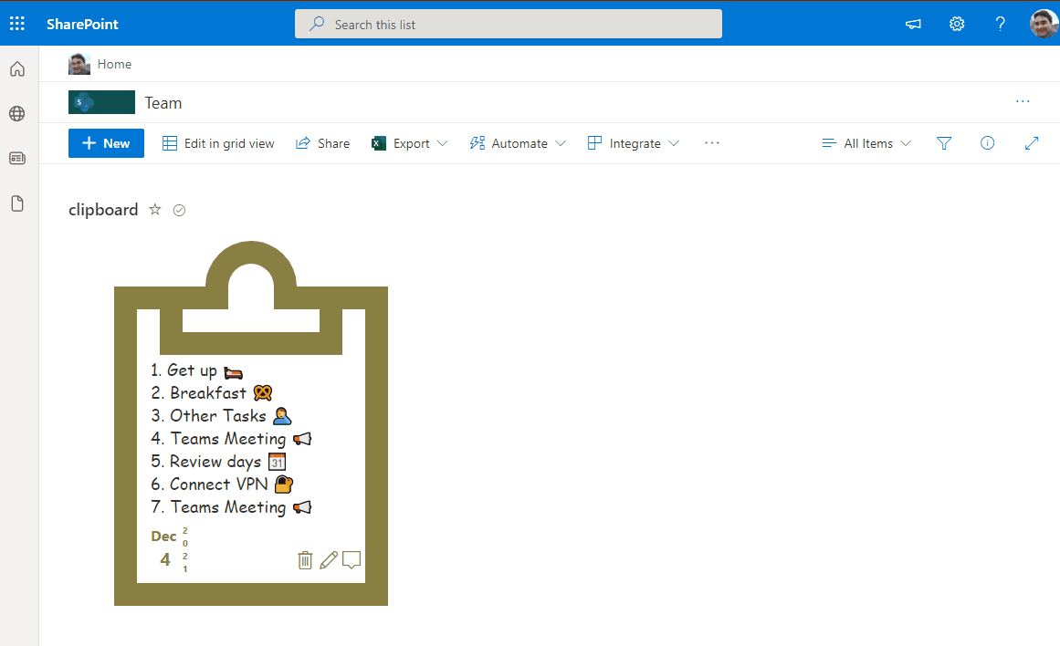 Clipboards preview