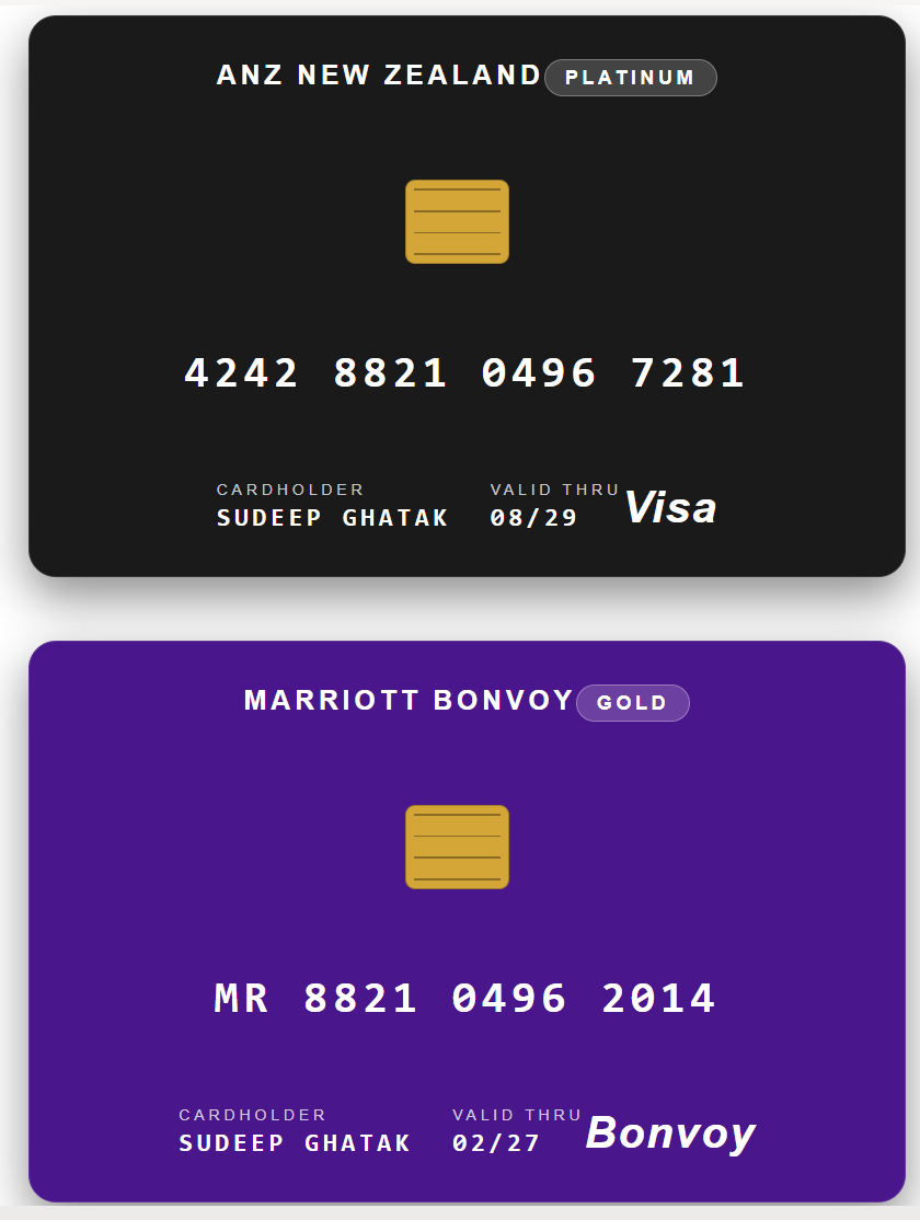 Credit / Loyalty Card preview