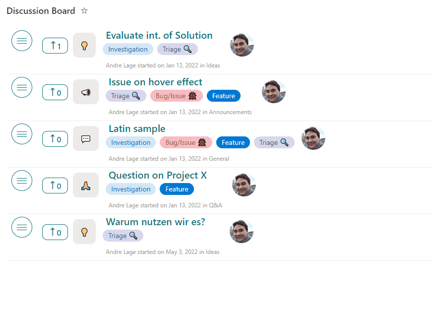 Discussion Board preview