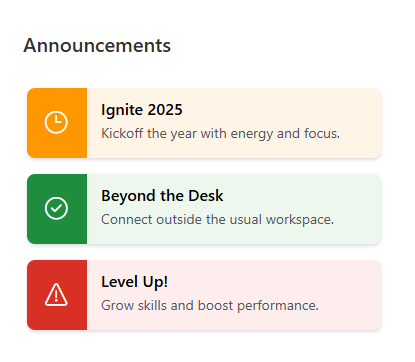 Highlighted Announcements preview