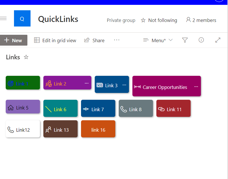 Menu Link button preview