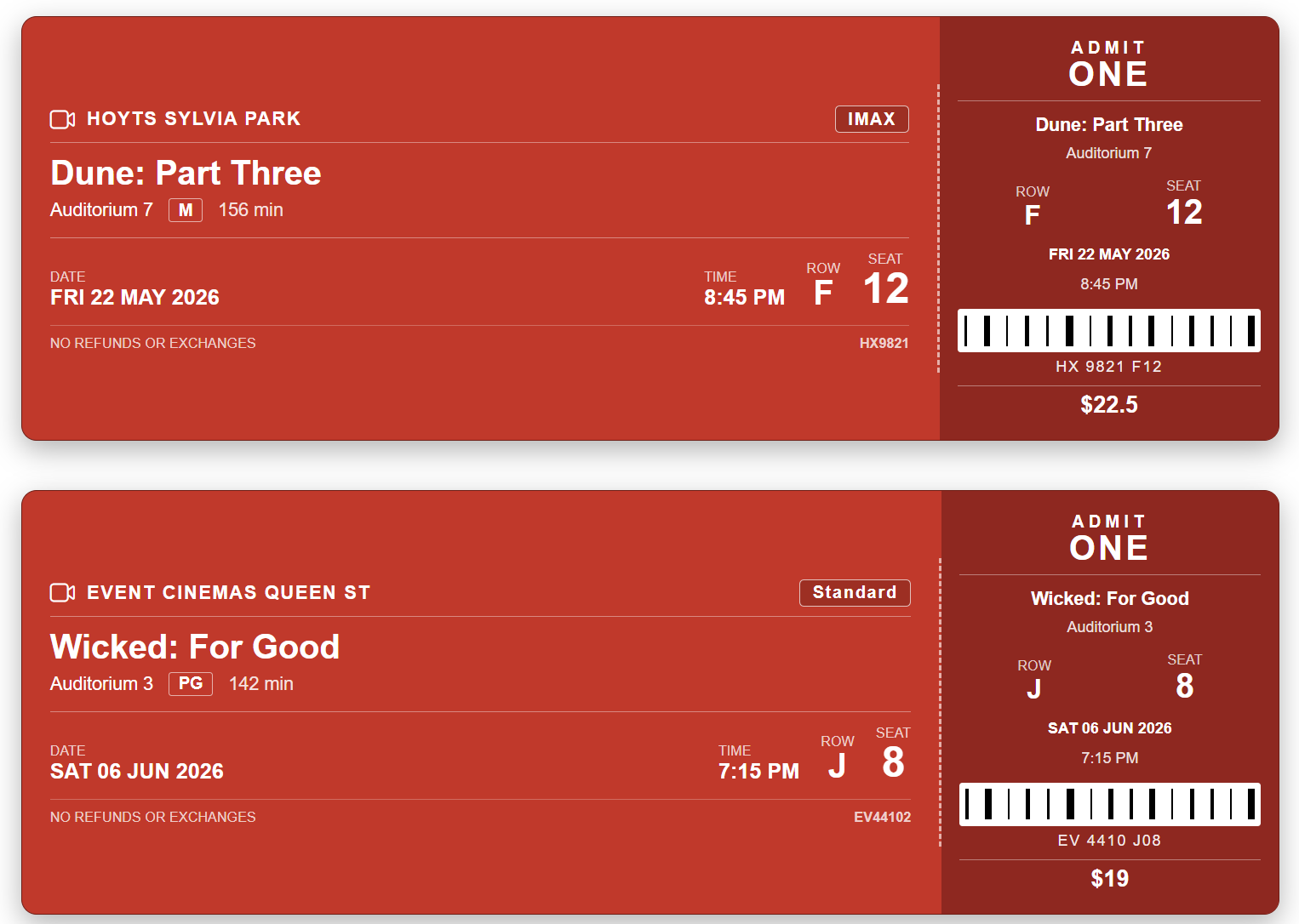 Movie Ticket Stub preview