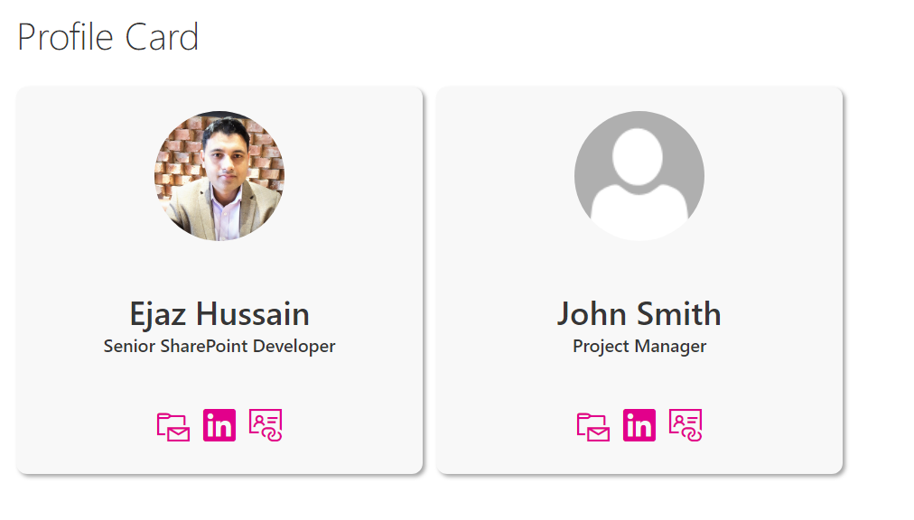 User Profile Card preview