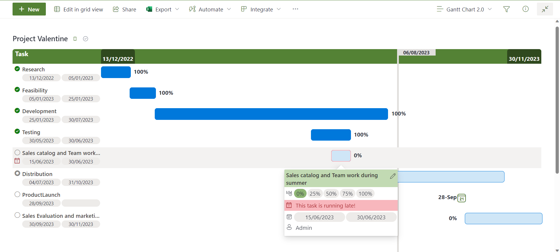 Project Gantt Chart preview