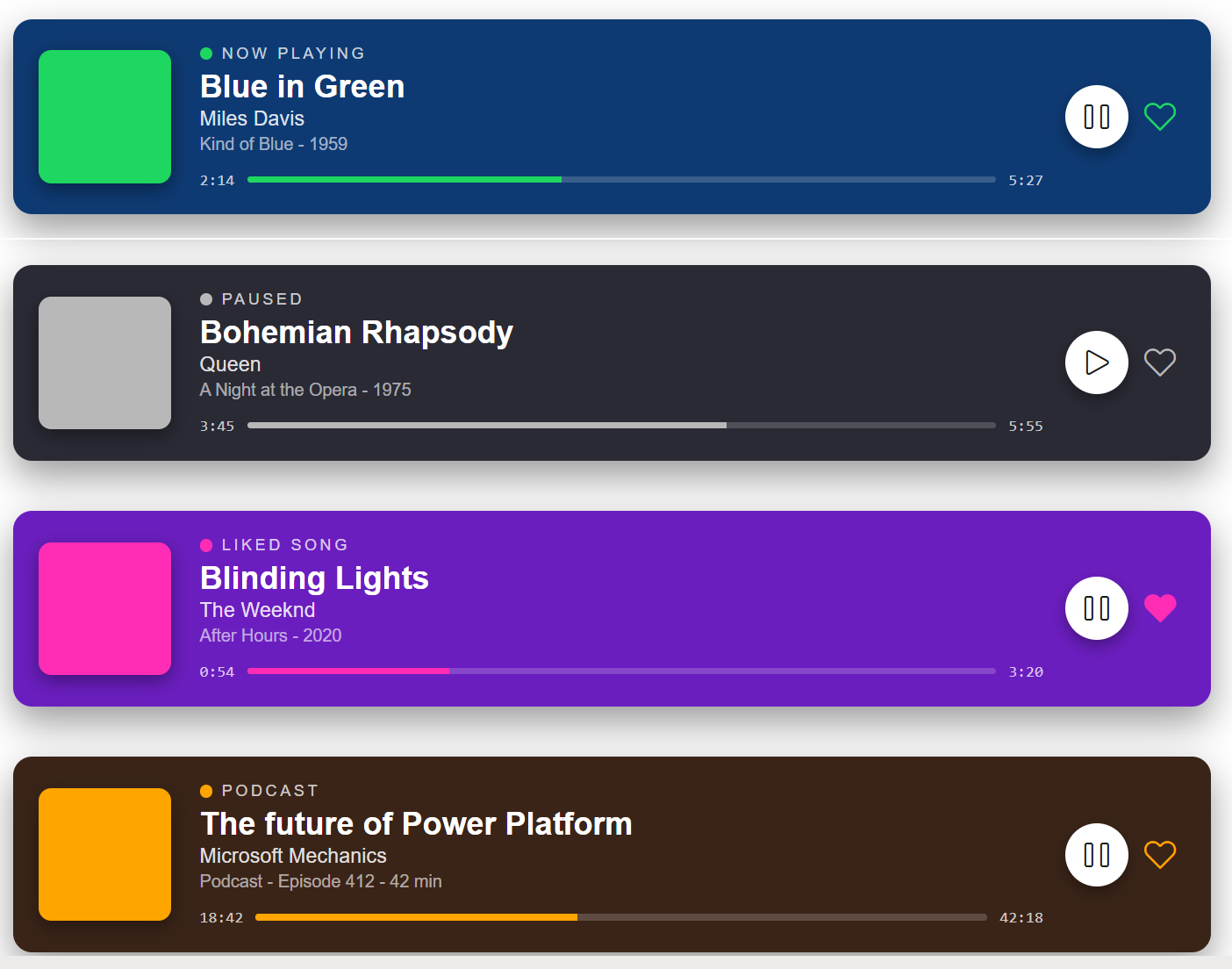 Spotify Now Playing preview