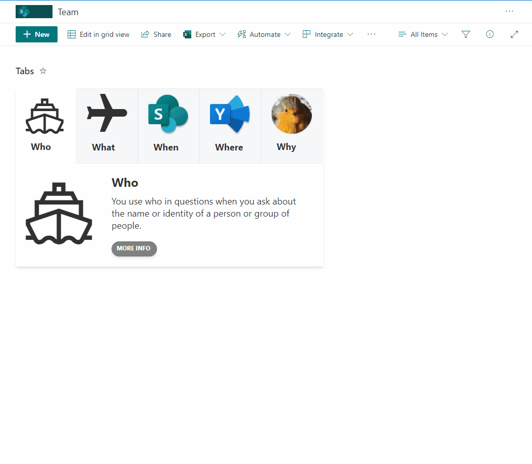 Tabs preview